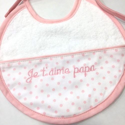 Babero rosa topitos